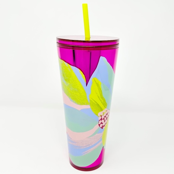 Starbucks 2024 Magenta Dichroic Magnolia 24 Oz Venti Cold Tumbler Spring NWT - Picture 1 of 6